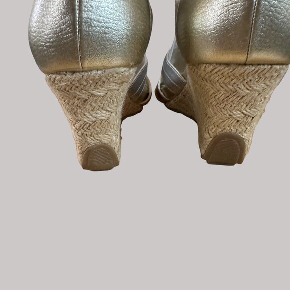AK Klein Sports Womens Metallic Wedge Sandals Size 10 - Picture 8 of 14